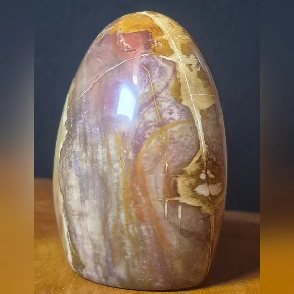 Beautiful brown and cream polished stone - Picture 5 of 9